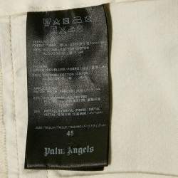 Palm Angels Beige Gabardine Side Tape Detail Trousers M
