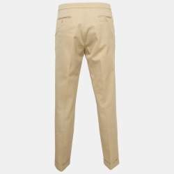 Palm Angels Beige Gabardine Side Tape Detail Trousers M