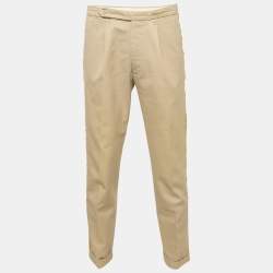 Palm Angels Beige Gabardine Side Tape Detail Trousers M