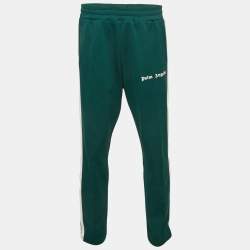 Palm Angels Green Jersey Side Stripe Detail Track Pants L