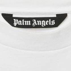 Palm Angels White Logo Print Cotton Oversized T-shirt XS