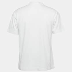 Palm Angels White Logo Print Cotton Oversized T-shirt XS