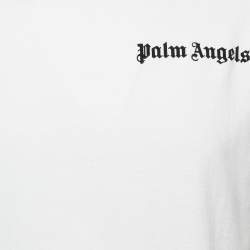 Palm Angels White Logo Print Cotton Oversized T-shirt XS