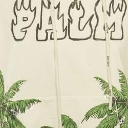 Pre Owned سويت شيرت قطن من بالم أنجلز بيج بطبعة بالما وجمجمة مقاس وسط