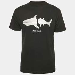 Palm Angels Black Shark Print Jersey T-Shirt M