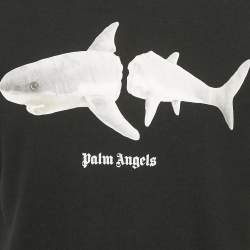 Palm Angels Black Shark Print Jersey T-Shirt M