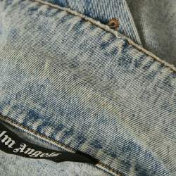 Pre Owned Palm Angels Blue Logo Print Denim Jacket M