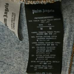 Pre Owned Palm Angels Blue Logo Print Denim Jacket M