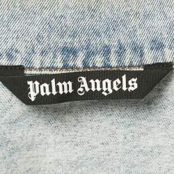 Pre Owned Palm Angels Blue Logo Print Denim Jacket M