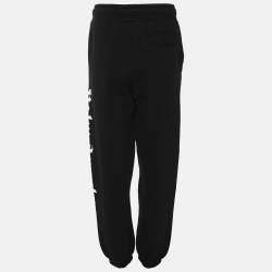 Pre Owned Palm Angels Black Graphic Print Jersey Jogger Pants S
