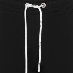 Pre Owned Palm Angels Black Graphic Print Jersey Jogger Pants S
