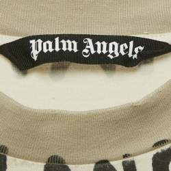 Pre Owned Palm Angels Grey Distressed Cotton T-Shirt XXL