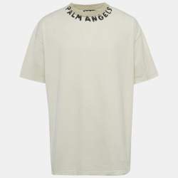 Pre Owned Palm Angels Grey Distressed Cotton T-Shirt XXL