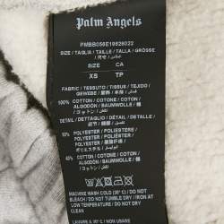 Pre Owned Palm Angels Grey Logo Print Cotton Hoodie XL