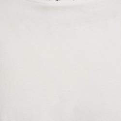 Pre Owned Palm Angels White Logo Print Jersey Long Sleeve T-Shirt M