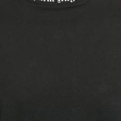 Pre Owned Palm Angels Black Logo Print Jersey Long Sleeve T-Shirt S