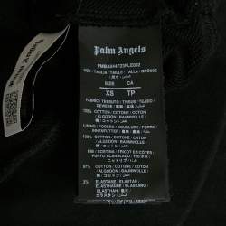 مملوكة مسبقًا Palm Angels Black Logo Embroidered Cotton Half Zip Sweatshirt XS