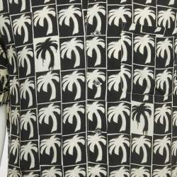 مملوكة مسبقًا قميص بالم أنجلز كريب بطبعة بالم باللونين الأسود والأبيض مقاس متوسط