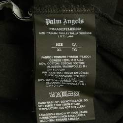 Pre Owned Palm Angels Black Logo Print Jersey T-Shirt XL