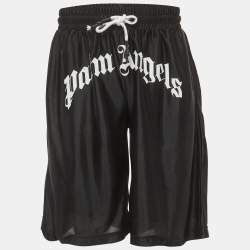 Pre Owned Palm Angels Black Logo Print Jersey Shorts XL