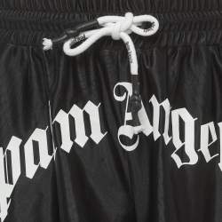 Pre Owned Palm Angels Black Logo Print Jersey Shorts XL