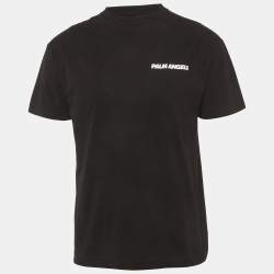 مملوكة مسبقًا Palm Angels Black Back Printed Cotton T-Shirt M