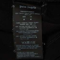 Pre Owned Palm Angels Black Back Printed Cotton T-Shirt M