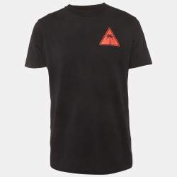 مملوكة مسبقًا Palm Angels Black Printed Jersey Crewneck T-Shirt M