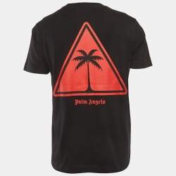 Pre Owned تي شيرت بالم أنجيلز جيرسي أسود بطبعة برقبة دائرية مقاس متوسط (ميديم)