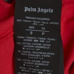 مملوكة مسبقًا Palm Angels Red Printed Jersey Crewneck T-Shirt S