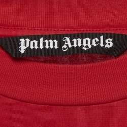 مملوكة مسبقًا Palm Angels Red Printed Jersey Crewneck T-Shirt S