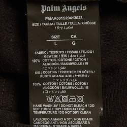 Pre Owned Palm Angels Black Logo Sprayed Jersey T-Shirt L