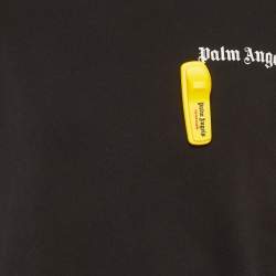 Pre Owned Palm Angels Black Logo Detail Jersey T-Shirt L