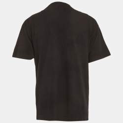 Pre Owned Palm Angels Black Logo Detail Jersey T-Shirt L