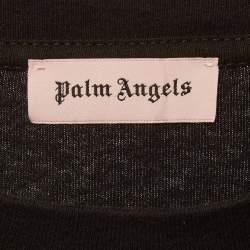 Pre Owned Palm Angels Black Logo Detail Jersey T-Shirt L