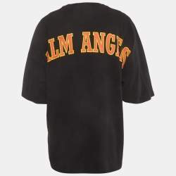 Pre Owned Palm Angels Black Logo Print Jersey Crewneck T-Shirt XL