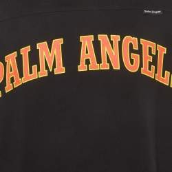 Pre Owned Palm Angels Black Logo Print Jersey Crewneck T-Shirt XL