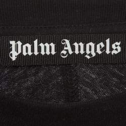Pre Owned Palm Angels Black Logo Print Jersey Crewneck T-Shirt XL