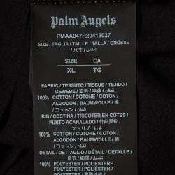 Pre Owned Palm Angels Black Logo Print Jersey Crewneck T-Shirt XL