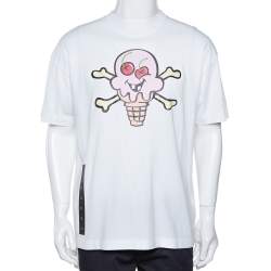 Palm Angels X Ice Cream White Skull Print Cotton T-Shirt L Palm