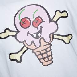 Palm Angels X Ice Cream White Skull Print Cotton T-Shirt L
