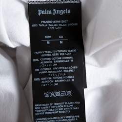 Pre Owned Palm Angels White Logo Print Cotton Long Sleeve T-Shirt M