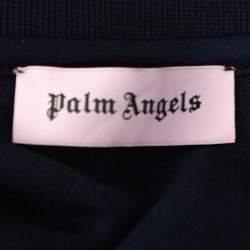 Pre Owned Palm Angels Navy Blue Jersey Contrast Trim Detail Track Jacket M