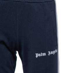 Pre Owned Palm Angels Navy Blue Jersey Side Stripe Detail Track Pants M