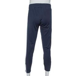 Pre Owned Palm Angels Navy Blue Jersey Side Stripe Detail Track Pants M