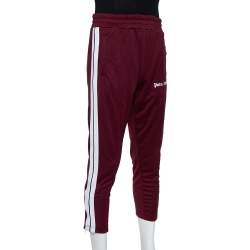 Palm Angels Burgundy Knit Zip Detail Track Pants L