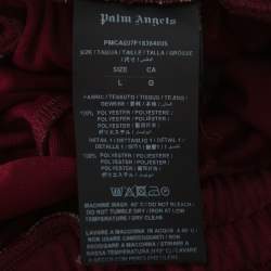 Palm Angels Burgundy Knit Zip Detail Track Pants L