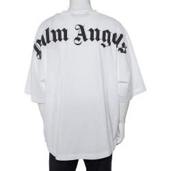 Palm Angels White Cotton Classic Logo Oversized T-Shirt XXL