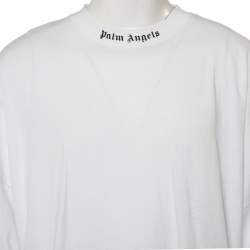 Palm Angels White Cotton Classic Logo Oversized T-Shirt XXL