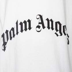 Pre Owned Palm Angels Black & White Cotton Thinking Skull Printed Round Neck T-Shirt L